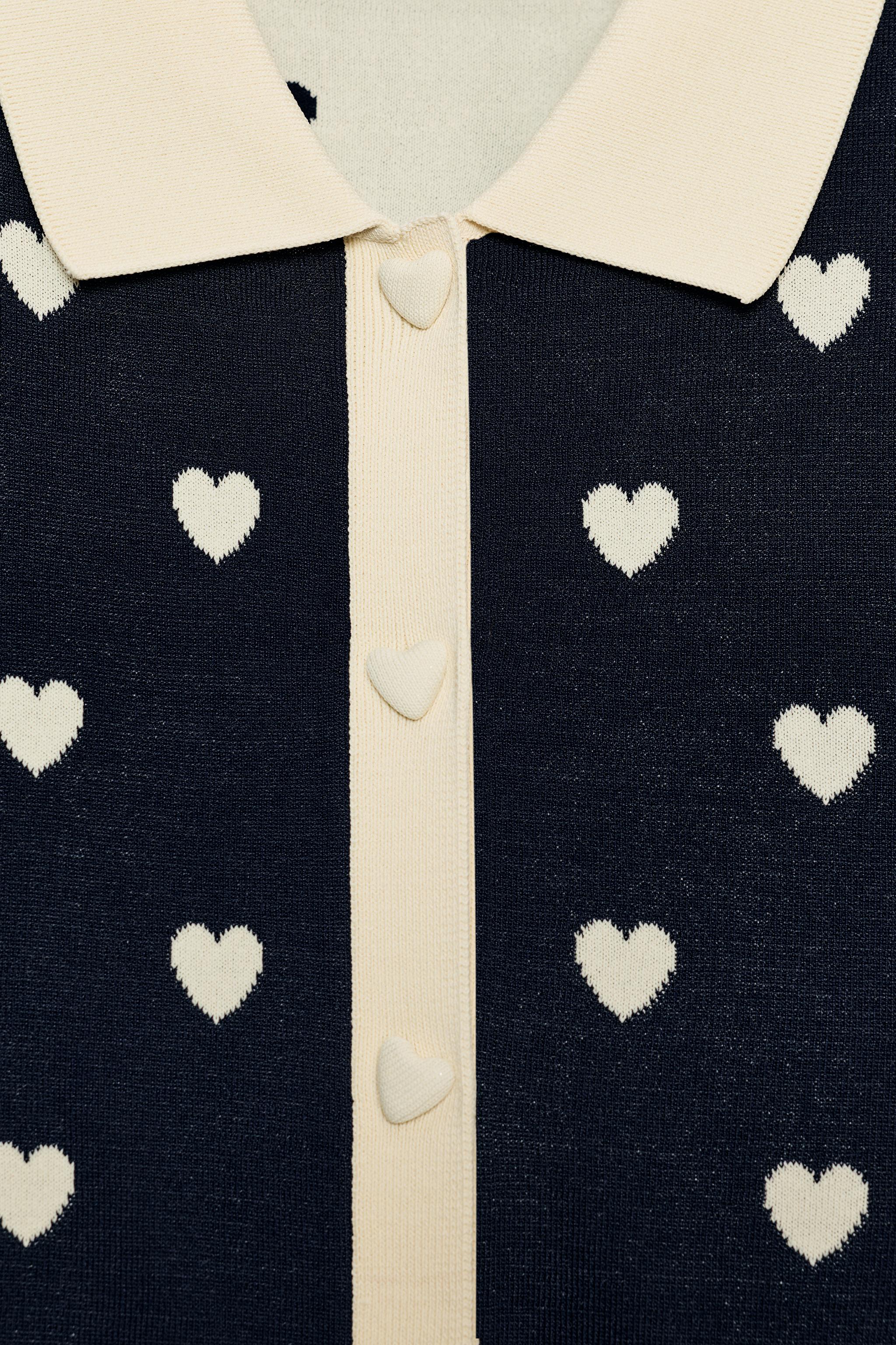 HEART KNIT POLO SHIRT
